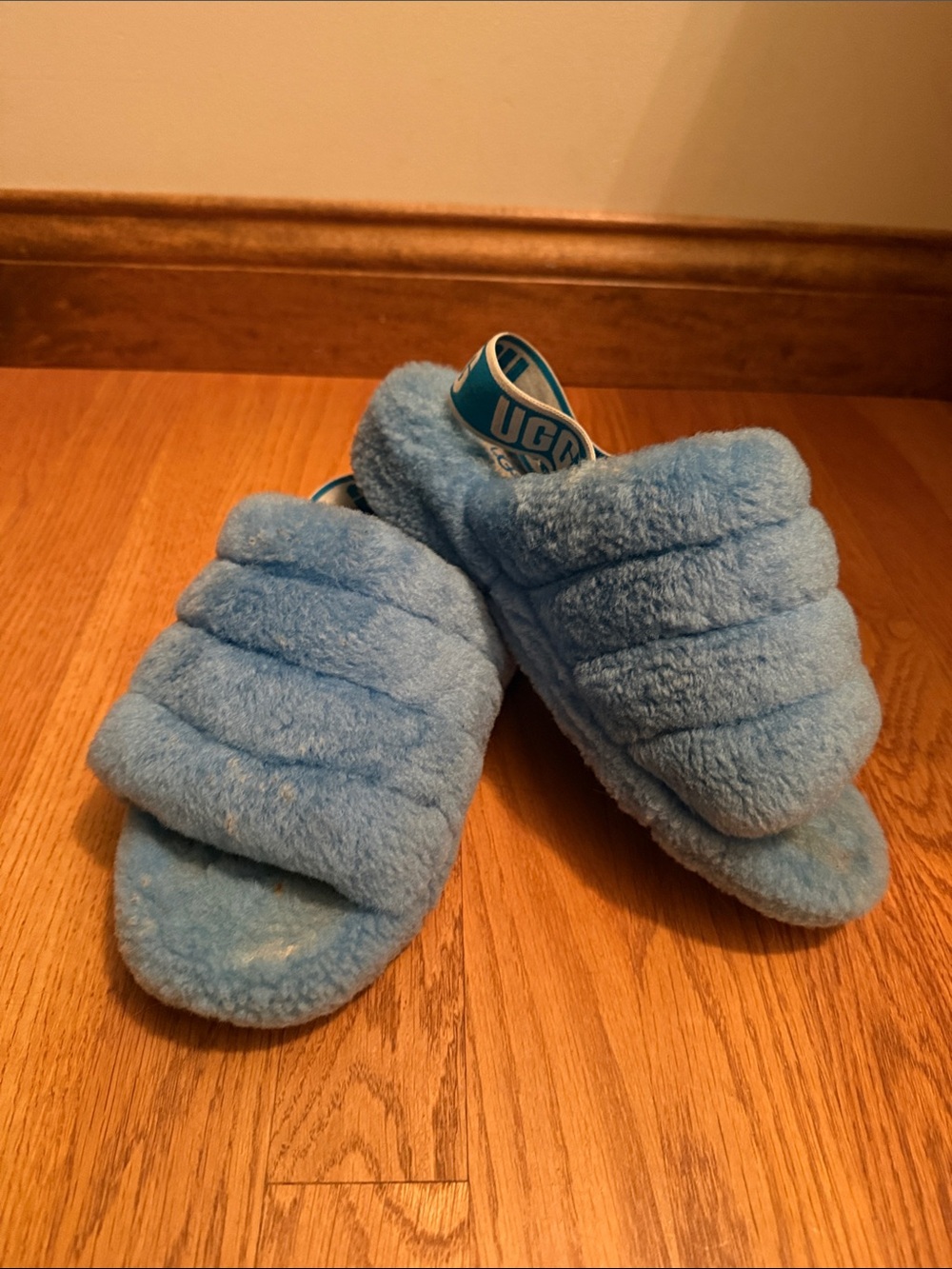 UGG Fluff Yeah Slide Slippers Blue Size 7 - Picture 8 of 9